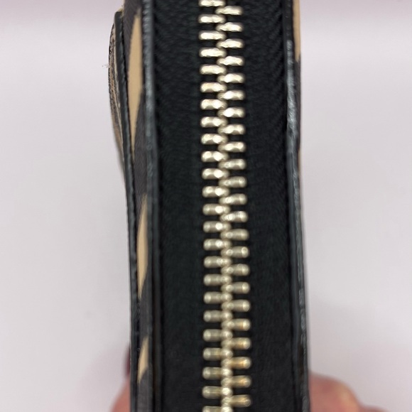 Coach Zebra-Stripe Zip Wallet — Black & Tan - Picture 3 of 12